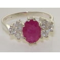 thumbnail image 5 of LBG 10k White Gold Cubic Zirconia and Natural Ruby Womens Cluster Ring - Size 9.75, 5 of 5
