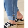 thumbnail image 4 of High waist and thin rolled-foot denim trousers, 4 of 7