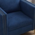 thumbnail image 4 of Dinosisco Vintage Tufted Upholstered Accent Armchair for Living Room, Navy Blue Velvet, 4 of 6