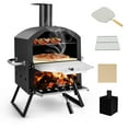 thumbnail image 1 of Costway 2-Layer Pizza Oven Wood Fired Pizza Grill Outside Pizza Maker with Waterproof Cover, 1 of 10