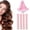 pink color, variant on Grey Brown No-Heat Overnight Hair Curlers Set with Satin Scarf, 4 Rods +