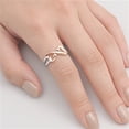 thumbnail image 4 of Rose Gold-Tone Infinity Knot Heart Ring .925 Sterling Silver Band Jewelry Female Male Unisex Size 5, 4 of 4