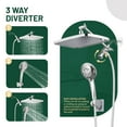 thumbnail image 6 of Cobbe 12 Inch High Pressure Rain Shower Head with Extension Arm, Dual Shower Head with 8 Modes Handheld Spray Combo, Chrome, 6 of 12