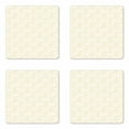 thumbnail image 1 of Abstract Coaster Set of 4, Swirling Streaks and Curls and Dots Modern Art on a Plain Backdrop, Square Hardboard Gloss Coasters, Standard Size, Pastel Brown and White, by Ambesonne, 1 of 2
