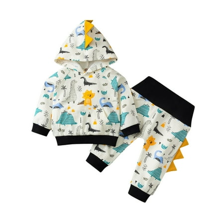 

Teenage Hoodie Kids Toddler Boys Casual Long Sleeves Cute Cartoon Prints Hooked Sweatshirts Pants 2pcs Set Outfit Hoodie with Zipper for Boys