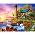 thumbnail image 1 of (QQ1116) Serie Paisaje Montañas Rurales Con Diamantes Redondos Pintura Resina Con Diamantes 50x40CM, 1 of 9