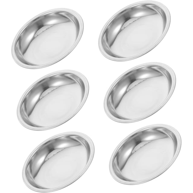 Luxshiny 6pcs Stainless Steel Tea Bag Dish Round Coaster for Tea Bags Functional Drip Tray Elegant Design
