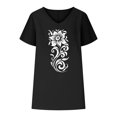 thumbnail image 4 of T-Shirts Loose V Neck My Orders Placed Recently By Me Women Fashion Tops Summer Frilly Summer Shirts for Island Vacation, 4 of 6