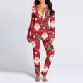 thumbnail image 2 of Pijamas navideños para adultos, mono Sexy con espalda al trasero para mujer, ropa de dormir cálida con botones de Anime de Papá Noel, Otoño e Invierno, 2 of 4