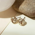 thumbnail image 5 of 14K Gold Plated Sterling Silver Post Love Knot Stud Earrings | Gold Earrings for Women, 5 of 7