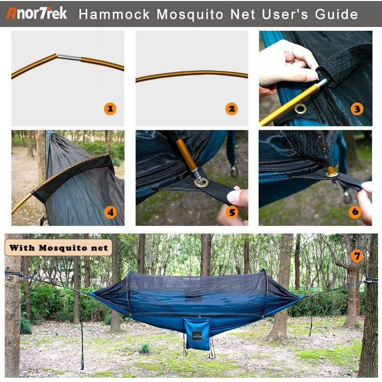 Camping Hammock with Mosquito Net and Rain Fly Tarp, Portable