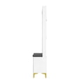 thumbnail image 4 of MODERNLUXE 68.7" Tall Hall Tree with Bench and Shoe Storage, Entryway Coat Rack with 8 Hooks and Storage Cushioned Stool for Hallway, Living Room,White, 4 of 9