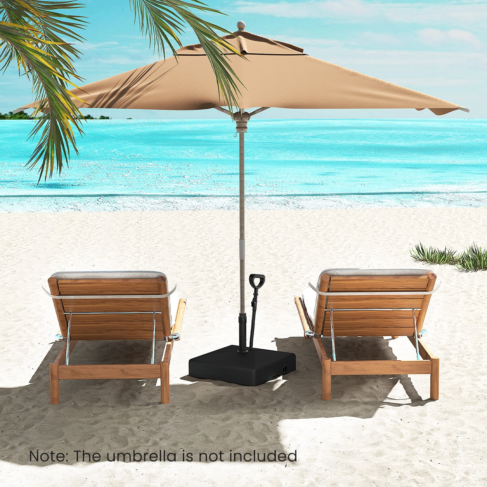 Topbuy Mobile Patio Umbrella Base with Wheels 132 LBS Water & Sand Fillable Umbrella Stand