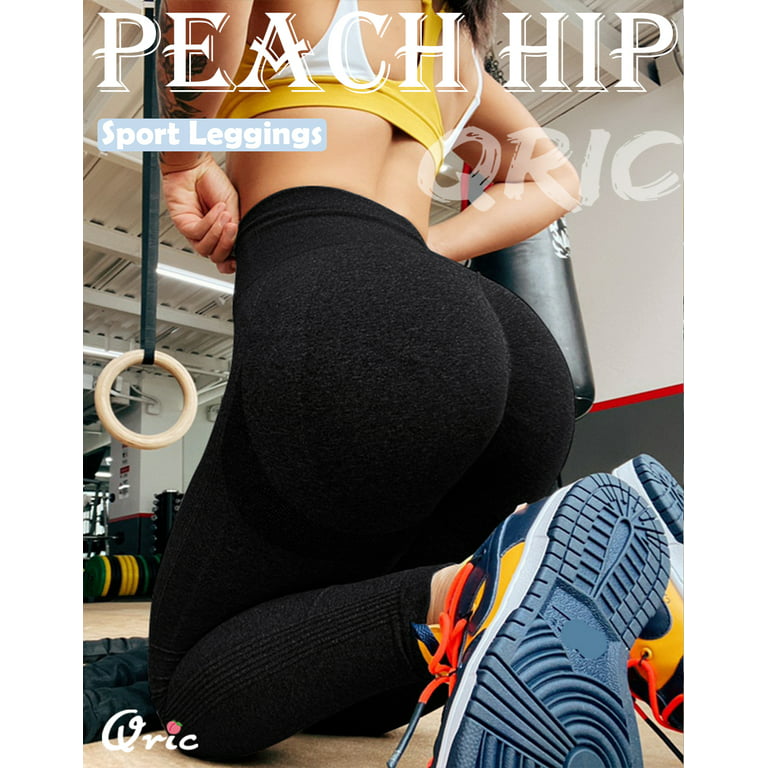 QRIC Women's High Waist Workout Vital Seamless Leggings Butt Lift Yoga  Pants Stretchy Fitness Gym Tights Gray, M