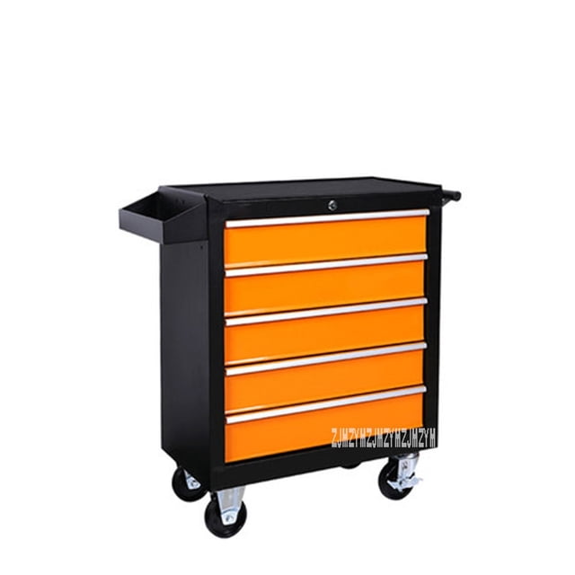 Boîte à Outils de Rangement à 5 Tiroirs, Chariot d'Atelier, Matériel Mobile Multifonctionnel pour Réparation Auto