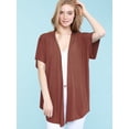 thumbnail image 4 of Made by Johnny Women's Kimono Style Short Sleeve Dolman Cardigan XXXXL RUST, 4 of 6