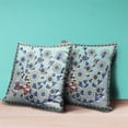 thumbnail image 3 of Glory of Flowers Peacock Throw Pillow with Removable Cover in Light Green Aqua Brown 18x18, 3 of 9