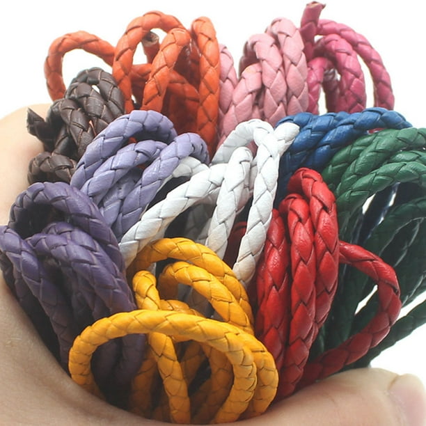 Leather Braided Cord Necklace Chain Link Supplies Braided Jewelry