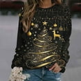 thumbnail image 2 of Fall Saving Talove Long Sleeve Shirts for Women Graphic Printed Sweatshirt Fall Fashion Must Haves Fall Tops Crewneck Casual Womens Tops Plus Size 3/4 Sleeve Christmas Shirts, 2 of 5