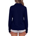 thumbnail image 6 of Hearthz Polo Shirt for Women 3 Button Long Sleeves Shirts for Women Relaxed Fit Solid Color T Shirts for Women Uniform Tops for Women Navy S, 6 of 6