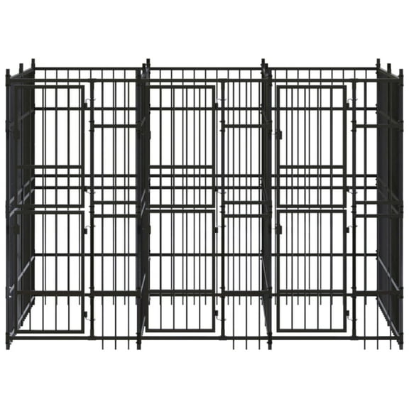 vidaXL Outdoor Dog Kennel Steel 59.5 ft²