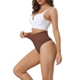 thumbnail image 4 of NOMADIC NOOK Women's High-Waisted Briefs Thong Stretchy Knickers Comfortable Underwear 2 Packs, 4 of 4