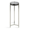 thumbnail image 4 of Kate and Laurel Aguilar Modern Drink Table, 9 x 9 x 23, Silver with Tinted Glass, Detailed Glass Accent Table for Small Spaces, 4 of 8