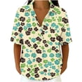 thumbnail image 4 of Guluxicc Polo Shirts for Women 3/4 Sleeve Floral Trendy Tops Summer V Neck T Shirts Fashion Clothing, 4 of 7
