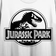 thumbnail image 2 of Jurassic Park Black & White Logo Women's White Crew Neck Short Sleeve Crop Top-Large, 2 of 3