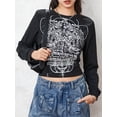 thumbnail image 4 of Cenuakty Women Long Sleeve T-Shirts Fashion Print Crew Neck Shirts Spring Fall Loose Fit Tops Streetwear, 4 of 9