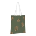 thumbnail image 2 of YFYANG Reusable Cotton Canvas Tote Shopping Bag, Dark Green Leaf Pattern Washable Portable Grocery Bag for Daily Travel, 2 of 8