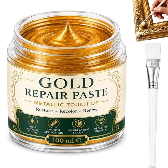 Gold Metallic Refinishing Repair Paste with Brush