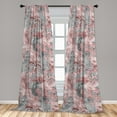 thumbnail image 2 of Bohemian Window Curtains, Paisley Ornaments with Vermilion Color Details on Bicolour Hazy Motifs, Lightweight Decor 2-Panel Set with Rod Pocket, Pair of - 28"x95", Dried Rose and Dimgray, by Ambesonne, 2 of 3