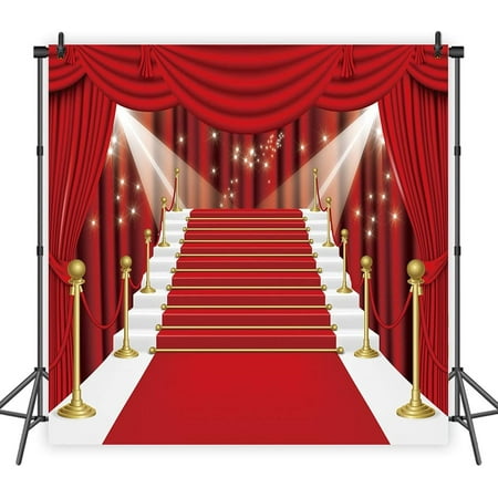 Image of Red Curtain Stage Photography Background Red Carpet Film Red Curtain Stars Celebrity Party Banner Backdrop