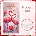 thumbnail image 2 of Pink Flamingo Happy Valentine's Day Banner Red Roses Romantic Design Heart Elements Gold Glitter for Couples Romantic Party Indoor Decoration Valentine's Celebration, 2 of 9