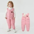 thumbnail image 5 of Ruyang Baby Girls Boys Winter Snowsuit Toddler Cute Warm Down Ski Pants Water-proof Windproof Sleeveless Overalls Pockets, 5 of 7