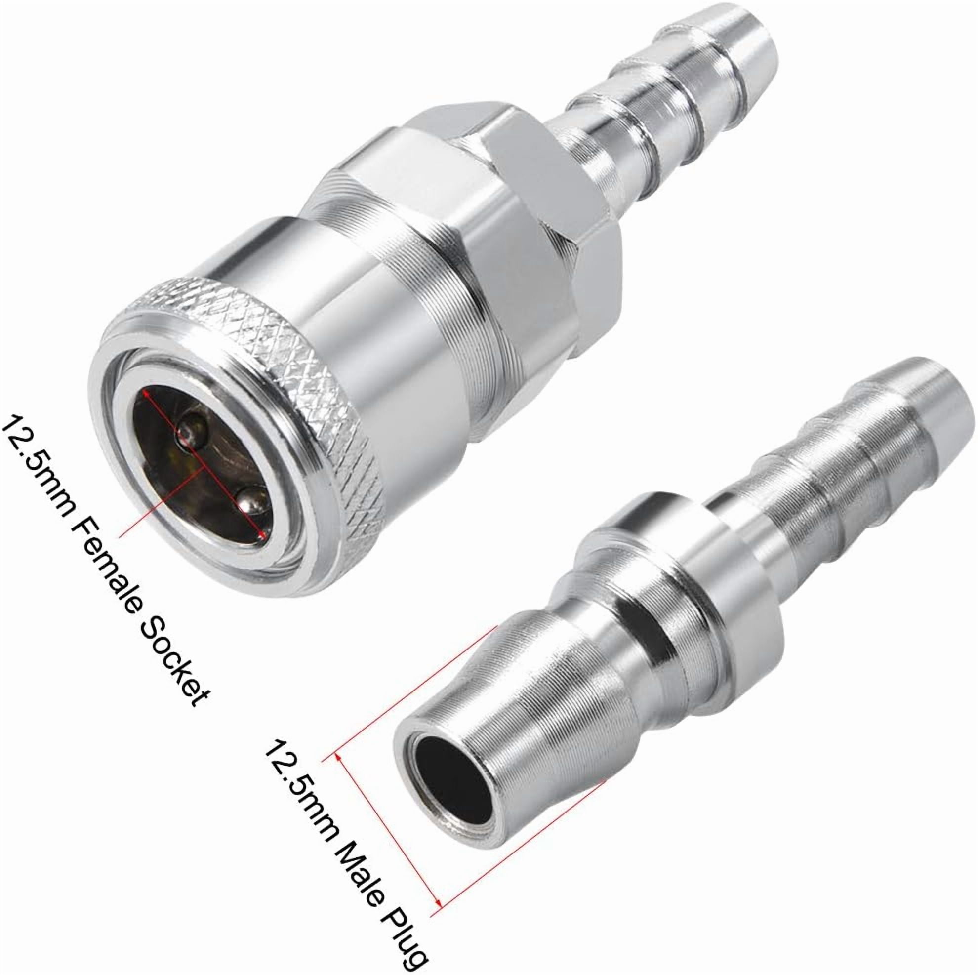 MKEUDQ-Quick Disconnect Set, 8mm Barb Hose, Air Compressor Hose Fitting, 4 Set