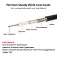 thumbnail image 4 of Cable BNC - 2 Unidades de 50 Ohmios, RG58, Cable Coaxial BNC Macho A Hembra, Cable de Extensión de 90 cm para Radio CB/Radioaficionado VHF., 4 of 5