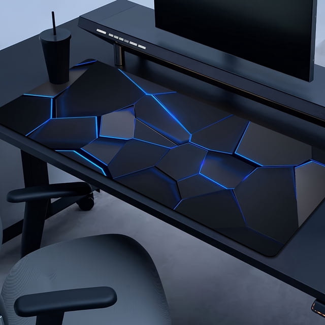 EASTIN 1pc Gamer‘S Dream Extra Large Durable Mouse Pad with Stylish Geometric Design - Precision Stitched Edges Non-Slip Rubber Base Washable - Perfect for PC Office and Dorm Decor
