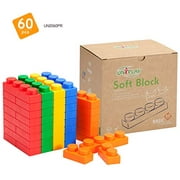 UNiPLAY Basic Soft Stacking Building Blocks for Ages 3 Months &Up Toddler and Baby-60 Pieces Set