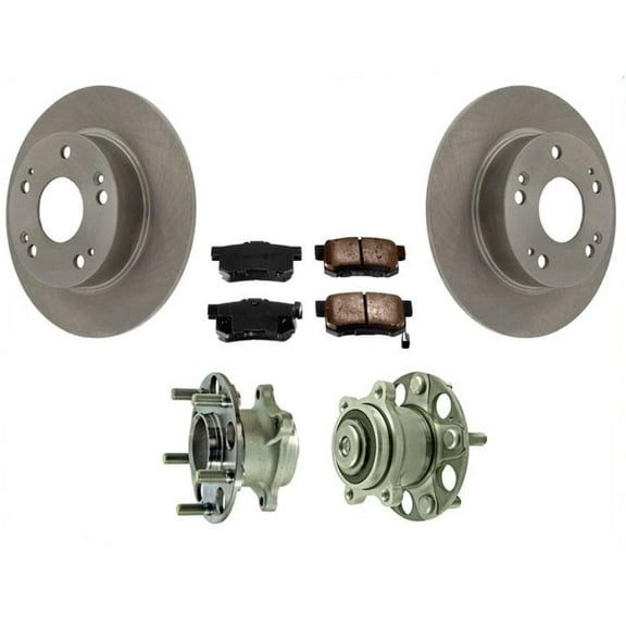 Rear Brake Rotors Pads Hub & Bearings REAR 5pc Kit for Acura TSX 04-08