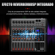 8 Channel Professional Audio Mixer Console Sound Board with 48V Phantom Power,USB Audio Interface for Live Show,Streaming Recording Music Stage Karaoke
