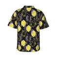 thumbnail image 3 of Balery Lavender Flowers Print Men's Hawaiian Shirts Short Sleeve Beach Shirt Relaxed Fit Vacation Button Down Shirts-, 3 of 9