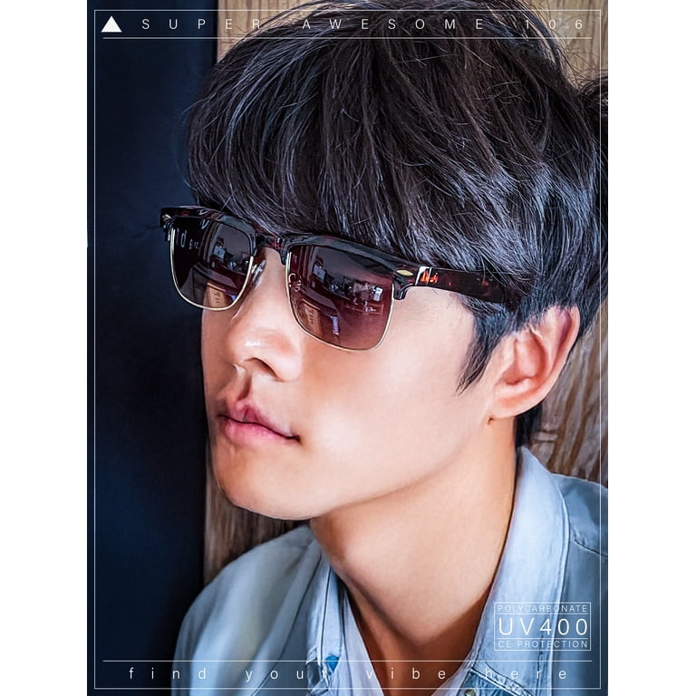 Mens Half rim Rectangular Luxury Hipster Shade Sunglasses  display picture 1