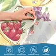 thumbnail image 3 of Yayeee Kitchen Curtains Tier Pair Light Filtering 27"x24" Rod Pocket Short Cafe Window Panel, Birds with Strawberries, 3 of 7
