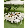 thumbnail image 4 of Outdoor Tablecloth with Umbrella Hole for Patio/Picnic/Party/Camping, Yellow Black Buffalo Checkered Waterproof Table Cloth Rectangle Table Cover Washable, Bones Cute Dogs Pets (54"x 80"), 4 of 8