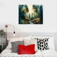 thumbnail image 5 of Watercolor Forest Poster,Green Trees Wall Art,Nature Watercolor Landscape Mountain Canvas wall art,Modern Botanical wall art., 5 of 6