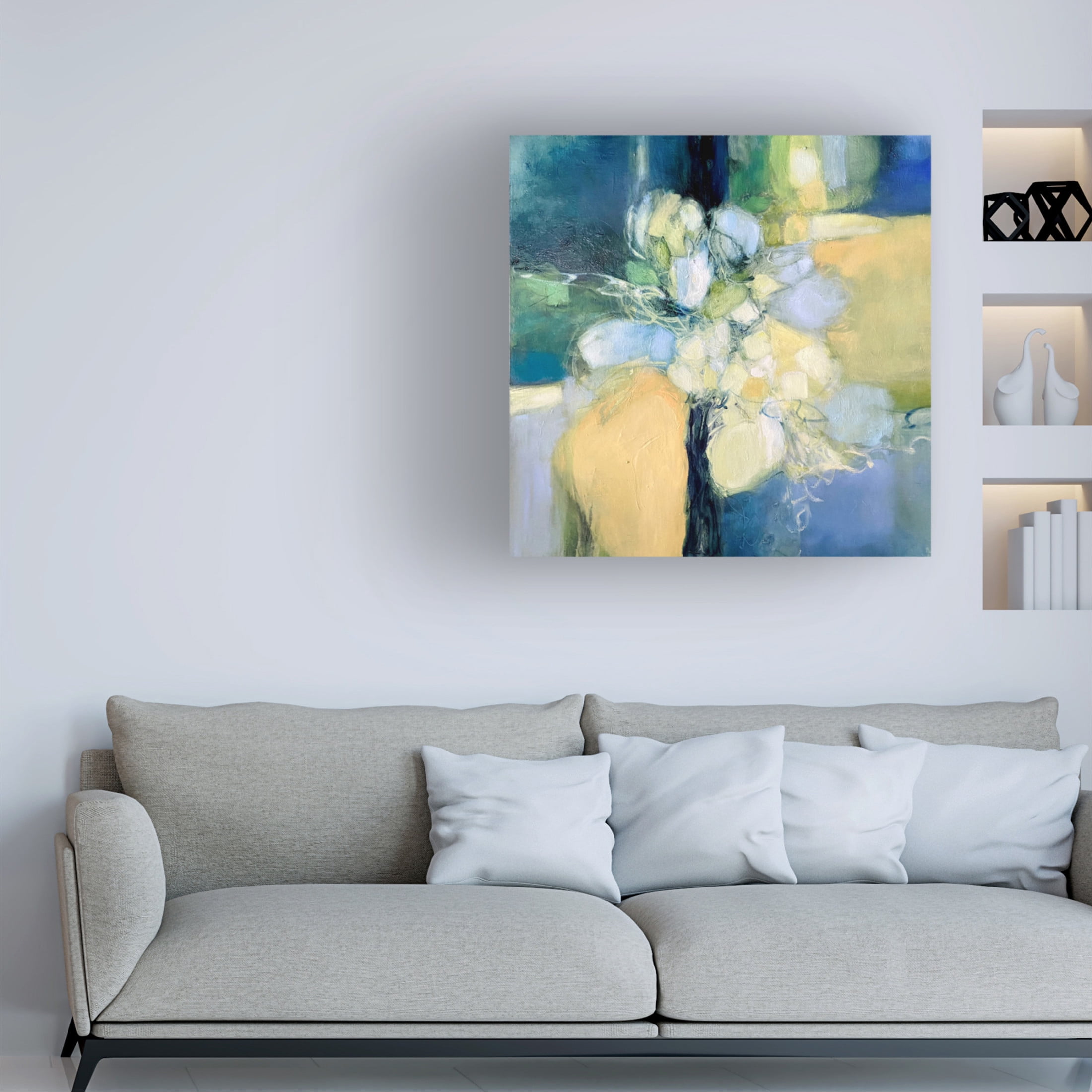 Canvas Wall Art - Julia Purinton 'Snapdragon' Wall Art for Living Room, Bedroom, or Office D?cor by Trademark Fine Art - 14 x 14 Inches
