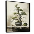 thumbnail image 2 of Designart "Miniature Zen Bonsai II" Landscapes Framed Wall Art - Traditional Green Tree Bonsai Entryway Framed Wall Art Print, 2 of 6