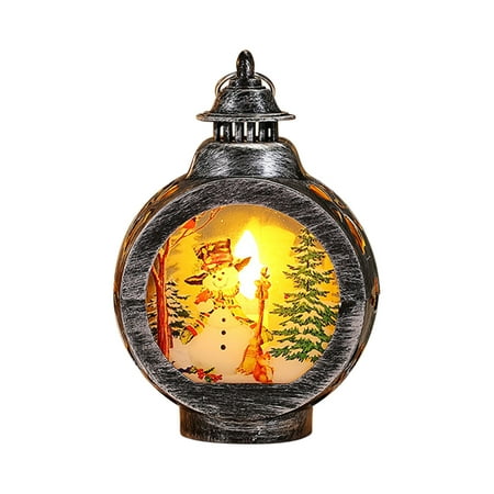 

Jeborah Christmas Decorations Ornaments Wind Lamps Candle Lights Painted Small Wind Lamps LED Electronic Lights Night Lights Silver 9x5x13.5cm/3.54x1.97x5.31in